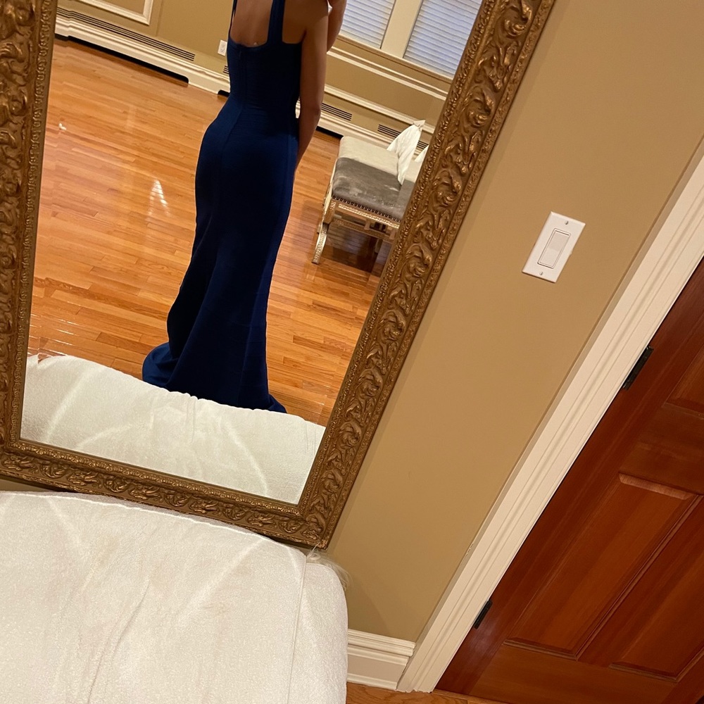 Herve Leger - Cobalt Blue Keyhole Bandage Dress - Picture 2 of 4